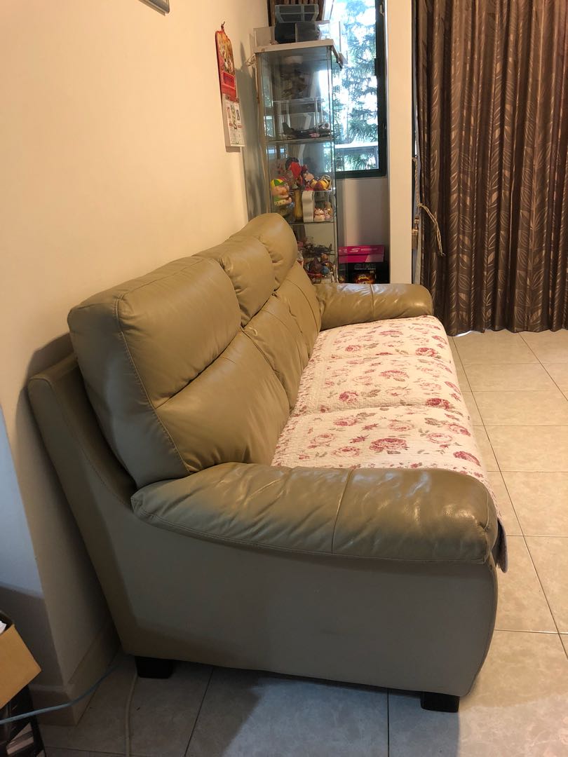 Sofa (Category: Sofas) located in Singapore. Submitted by rabbitmum (Listing ID 257522595, Image 2). Description: 3 seater sofa - used Overall Size: (L) 222cm x (W) 88cm x (H) 90 cm Seating depth: 55cm See picture for condition ( cloth not included) Cash and carry.