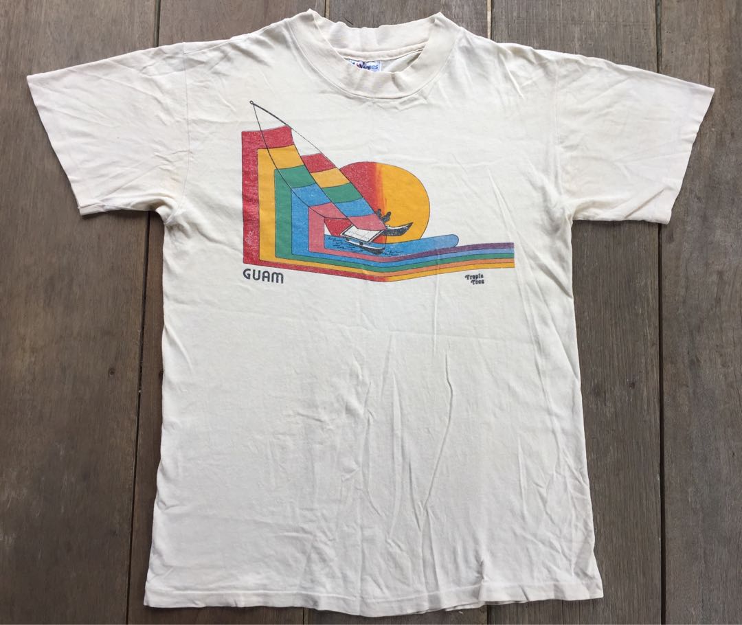 Vintage Guam Hawaii Rainbow 80s T-shirt, Men's Fashion, Tops & Sets ...