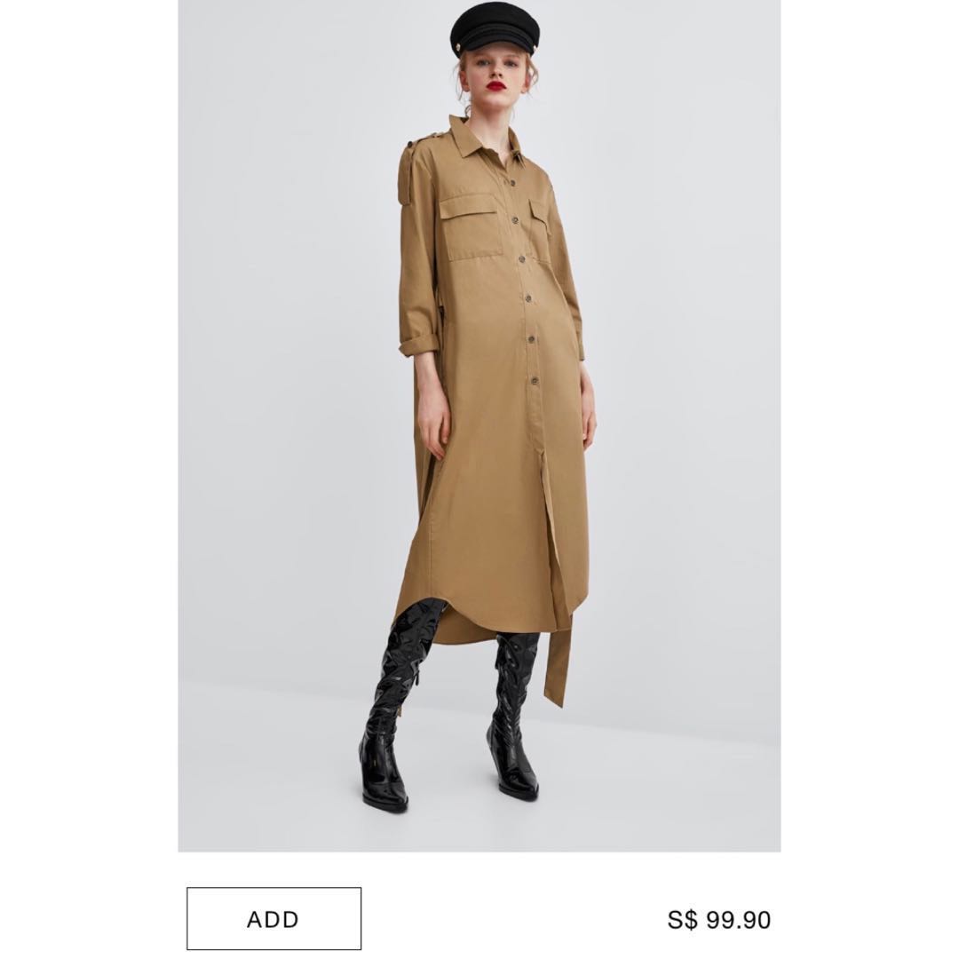 Zara beige top shirt dress
