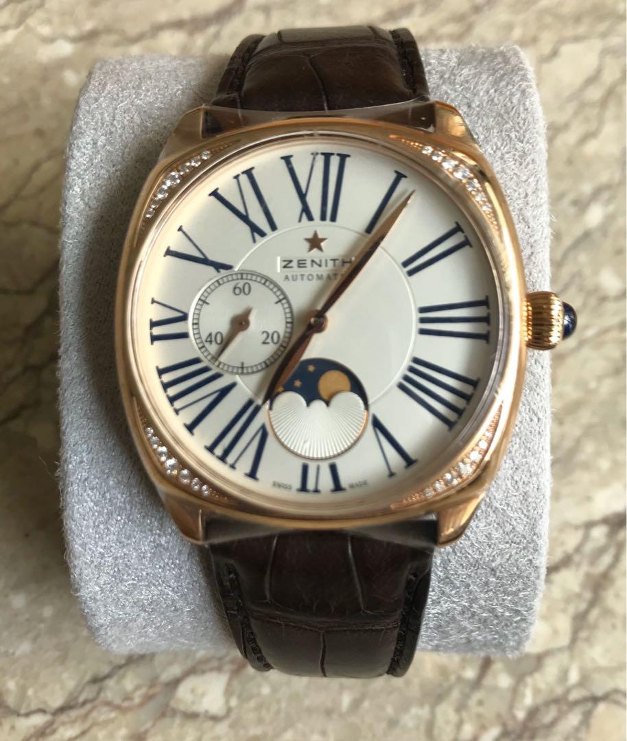 Zenith Star Moon Phase Rose Gold New Box Paper Luxury Watches on Carousell