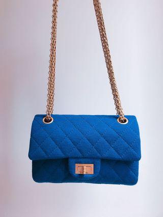 全配 台灣購買證明 Chanel 2.55牛仔款 20cm小包