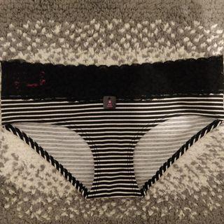 La Senza - Cotton Hipster Panty [Black White Stripe - SIZE M]