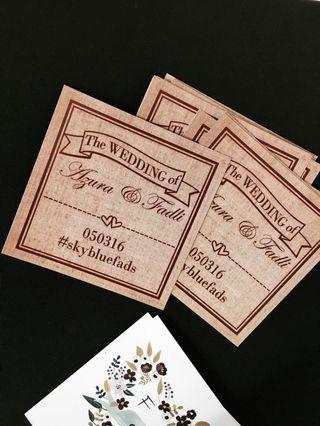 Rustic Brown Maroon Wedding Cards 20pc - Custom Message