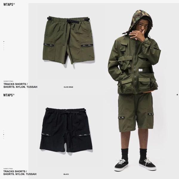 22ss TRACKS SHORTS NYLON TUSSAH OLIVE - パンツ