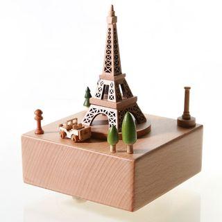 Exquisite Eiffel Tower Wooden Music Box