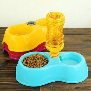 Automatic Water Dispenser Dual Pet Bowl Feeder Cat Dog