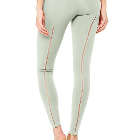 Alo Yoga Dash High Waist Leggings in Pistachio Women s Fashion Activewear on Carousell