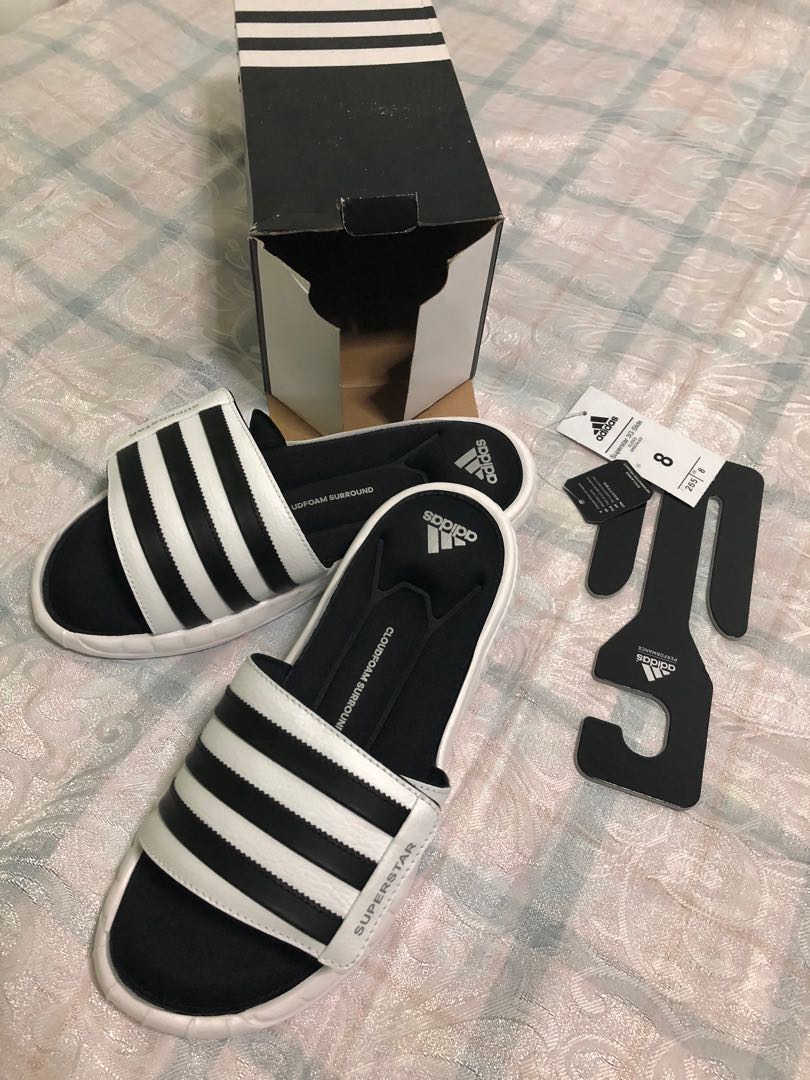 AUTHENTIC ADIDAS SUPERSTAR SLIDES 5g Men s Fashion Footwear Slippers Slides on Carousell