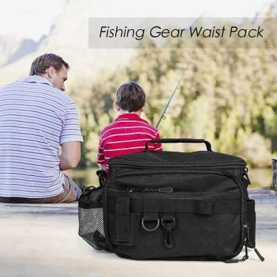 Blusea Multifunctional Fishing Bag Fishing Tackle Bag Fishing Shoulder Bag  Pack Fishing Waist Bag 34 * 19 *13cm, Sports Equipment, Fishing on Carousell