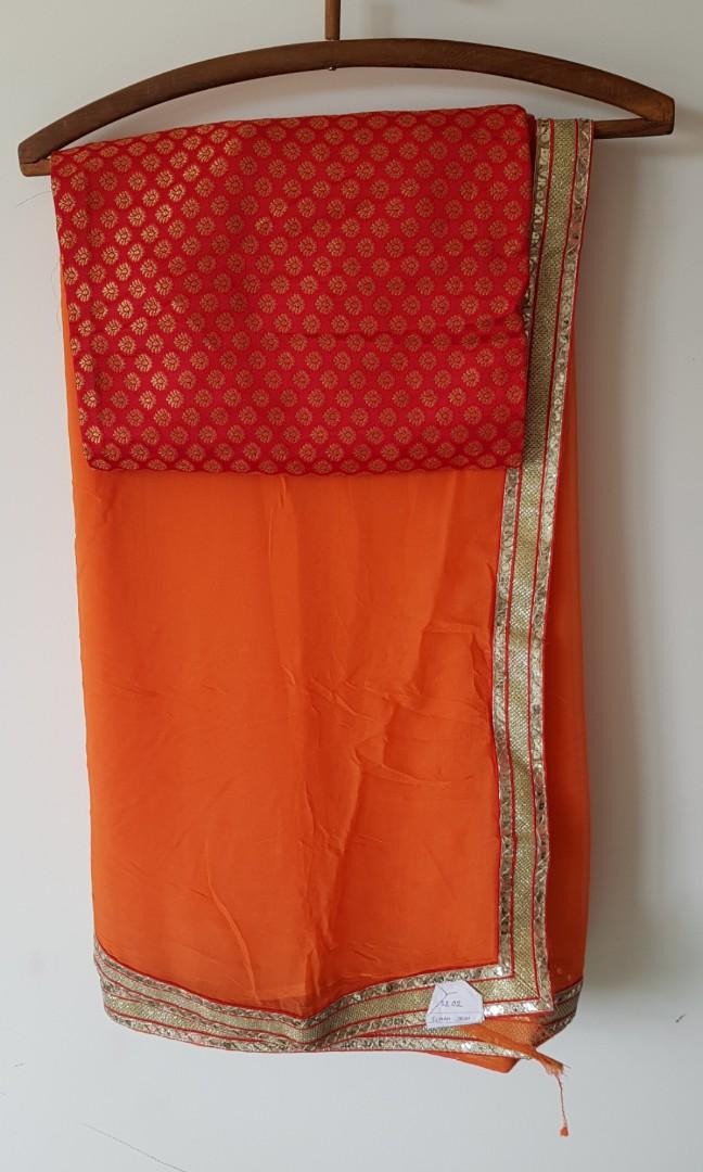 Brand New Designer Chiffon Saree With Golden Zari Women S Fashion Clothes Outerwear On Carousell