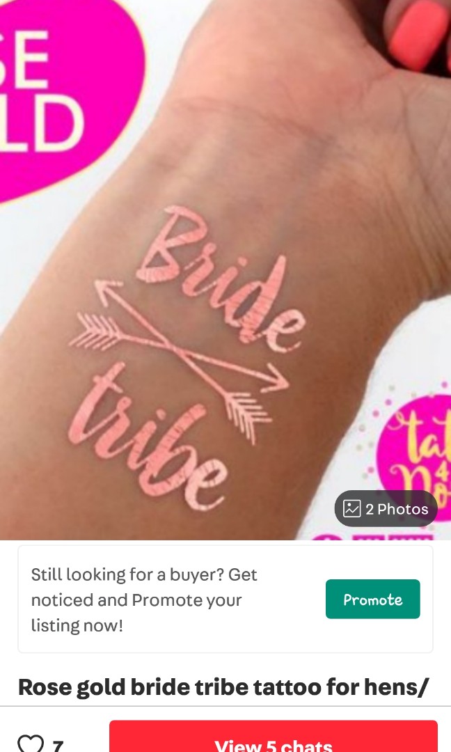 Bride Tribe Tattoos Rose Gold, Women's Fashion, Watches & Accessories,  Other Accessories on Carousell