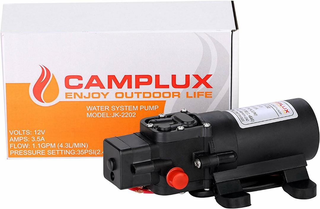 Camplux 12V Water Pump 35PSI DC 1.2GPM 4.3LPM Diaphragm for Caravan RV
