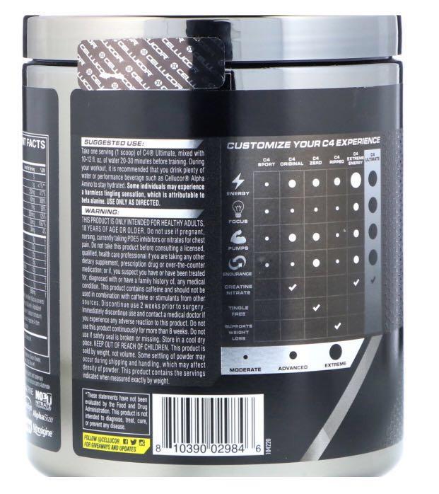 CELLUCOR C4 ULTIMATE PRE-WORKOUT - 40 Serving, Beauty ...