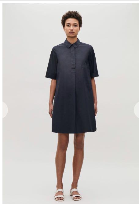 Cos navy clearance shirt dress