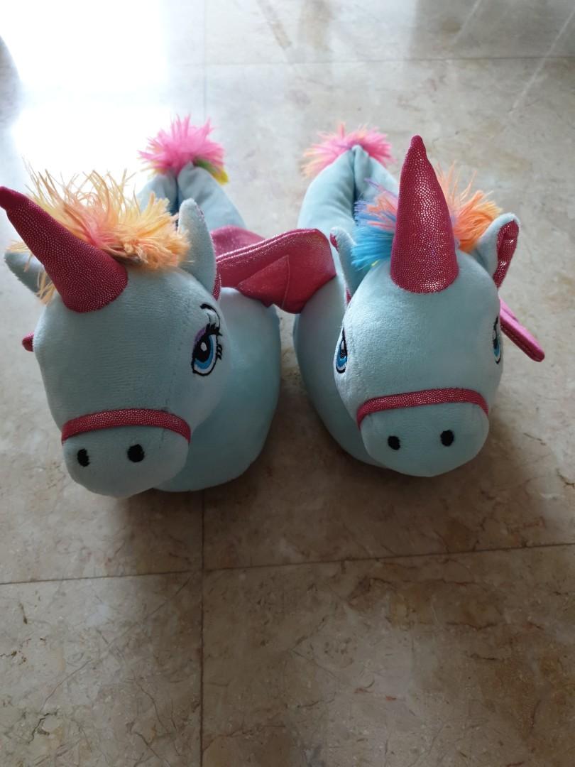 Fluffy Unicorn Bedroom Slippers On Carousell