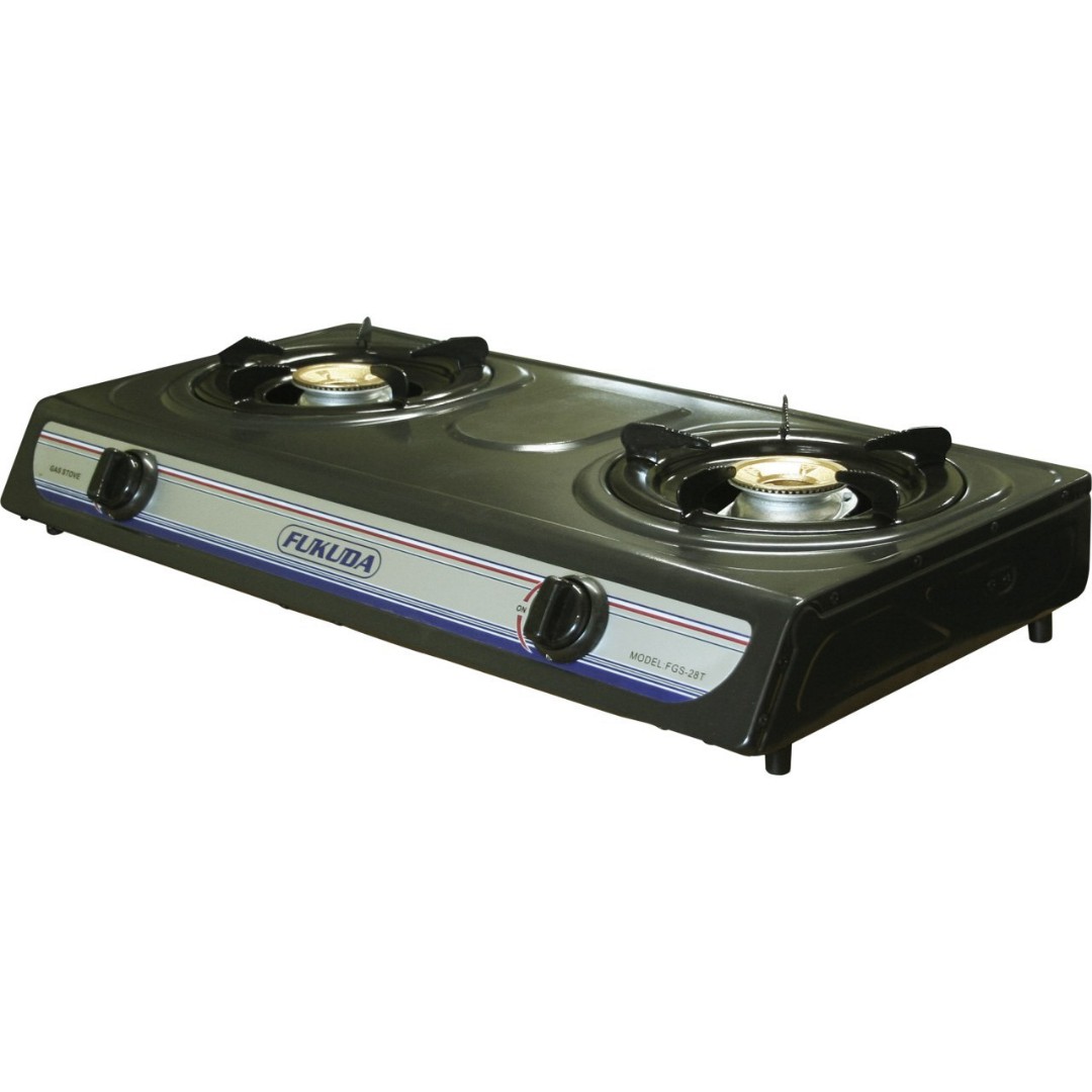 Fukuda FGS28T Teflon Coated Double Burner gas range, Furniture & Home