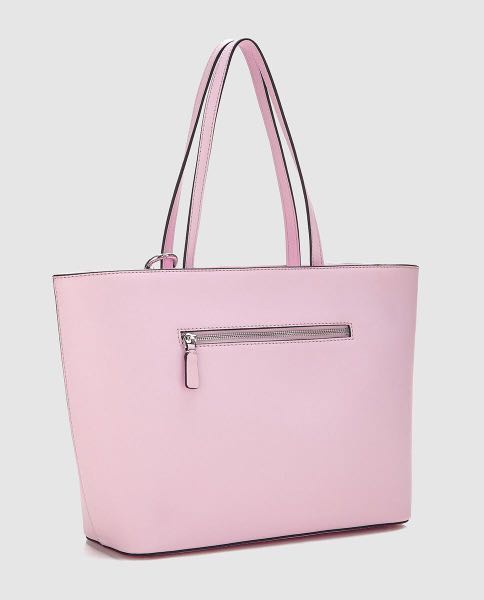 GUESS britta shopper tote bag with removable pom pom charm blush