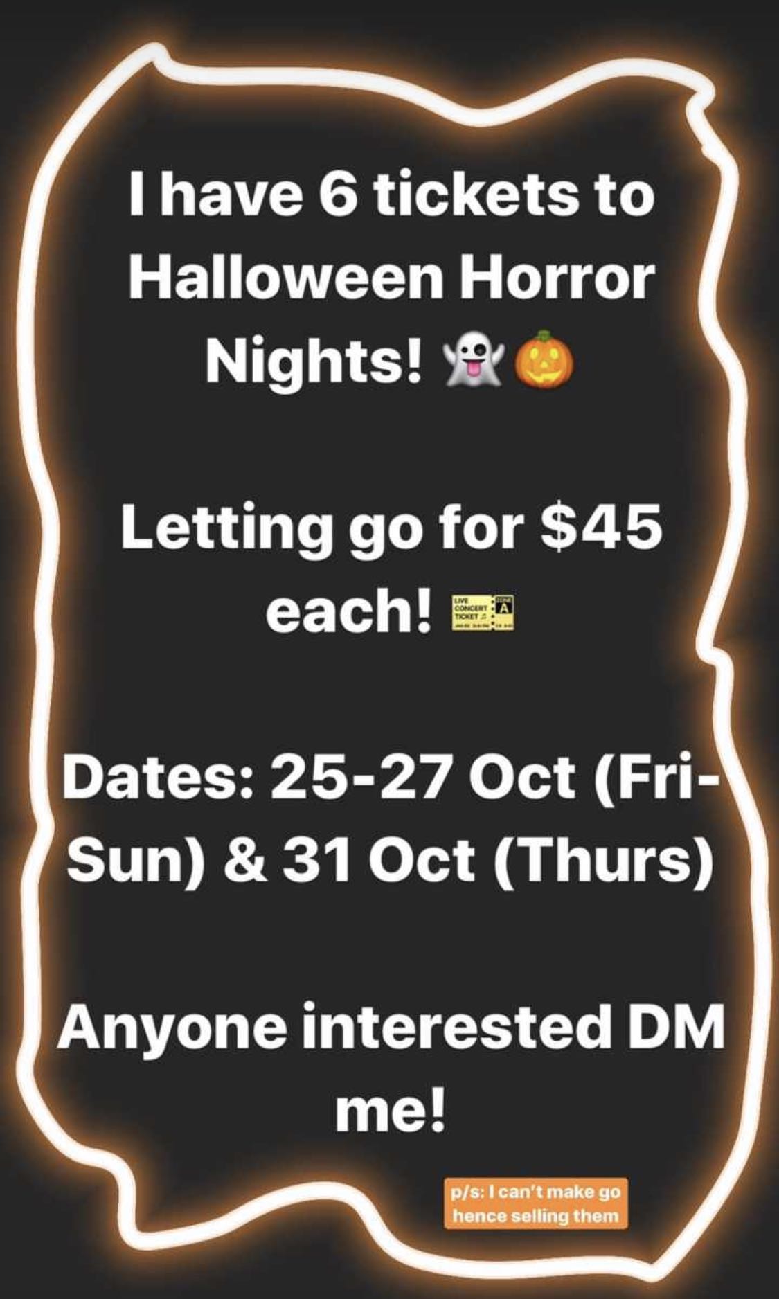 Halloween Horror Night Tickets, Everything Else on Carousell