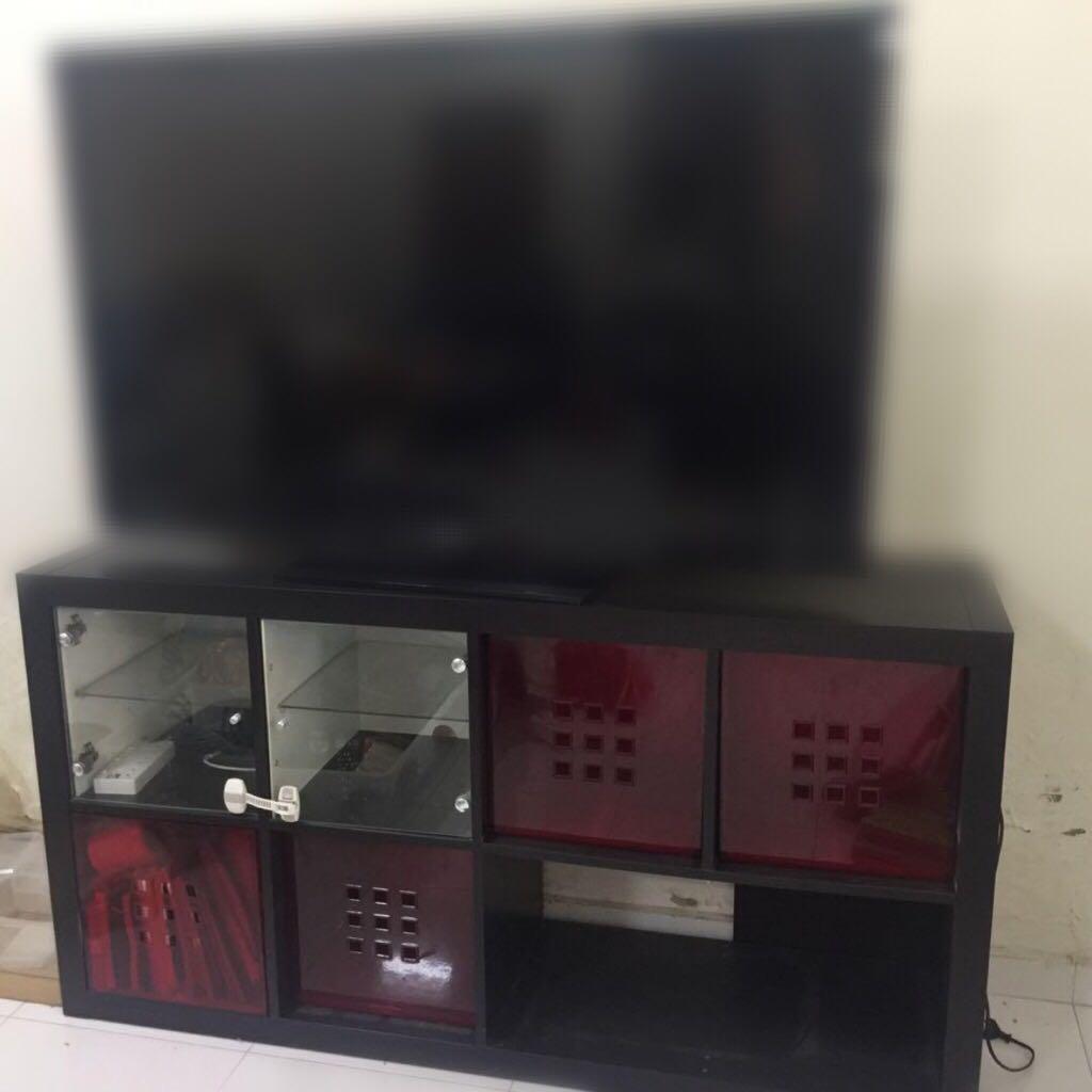 Ikea Kallax Expedit Shelf Unit Tv Stand With Inserts Furniture Shelves Drawers On Carousell