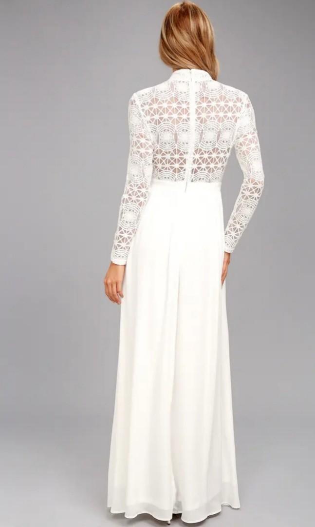 In dreams white long sleeve lace maxi dress online