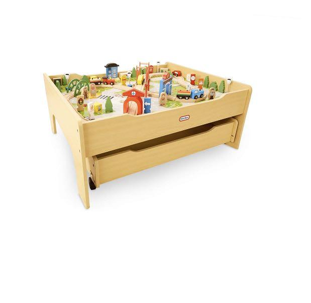 kids train table with storage