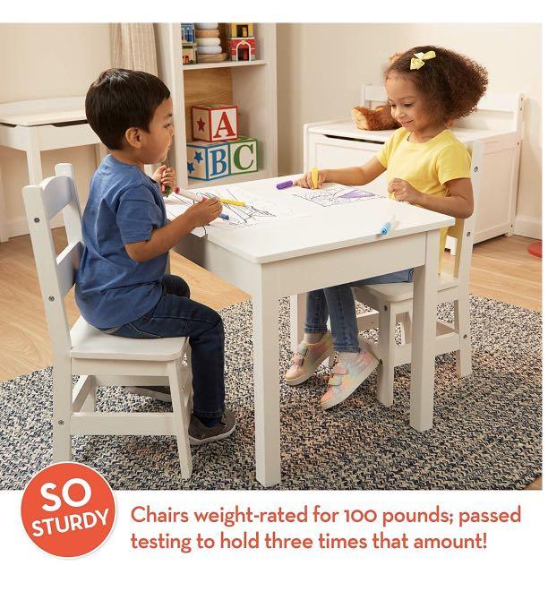 melissa & doug solid wood table & chairs