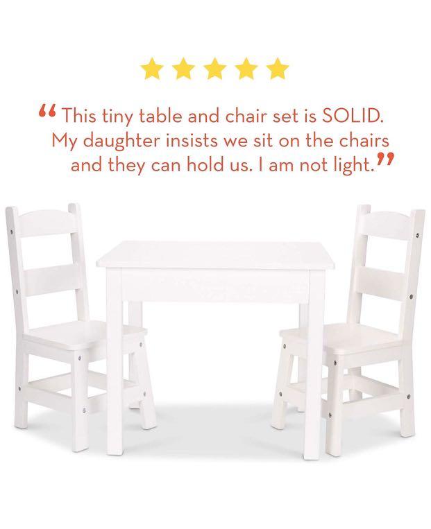 Melissa Doug Solid Wood Table Chairs Furniture Tables