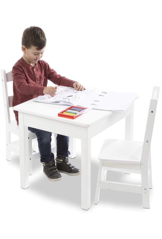 melissa & doug solid wood table & chairs