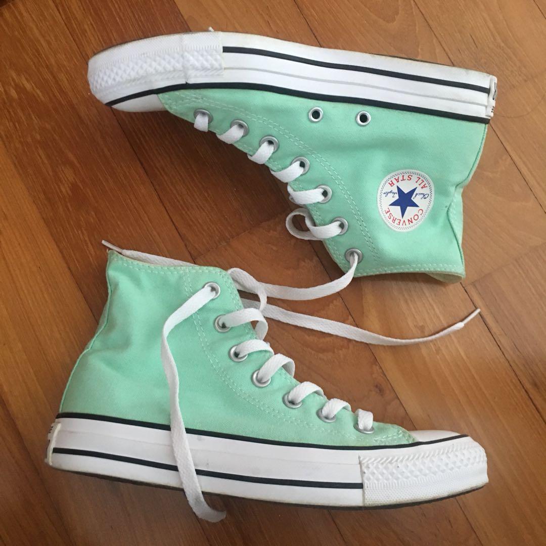 seafoam green converse high tops