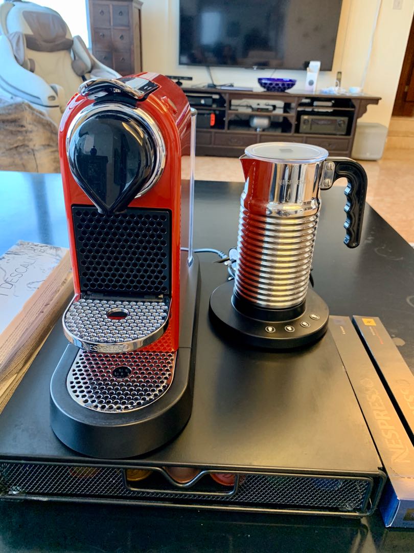 At hoppe Kosciuszko Precipice Nespresso CITIZ Cherry Red coffee machine kit with Aeroccino 4 standalone +  capsule storage, TV & Home Appliances, Kitchen Appliances, Coffee Machines  & Makers on Carousell