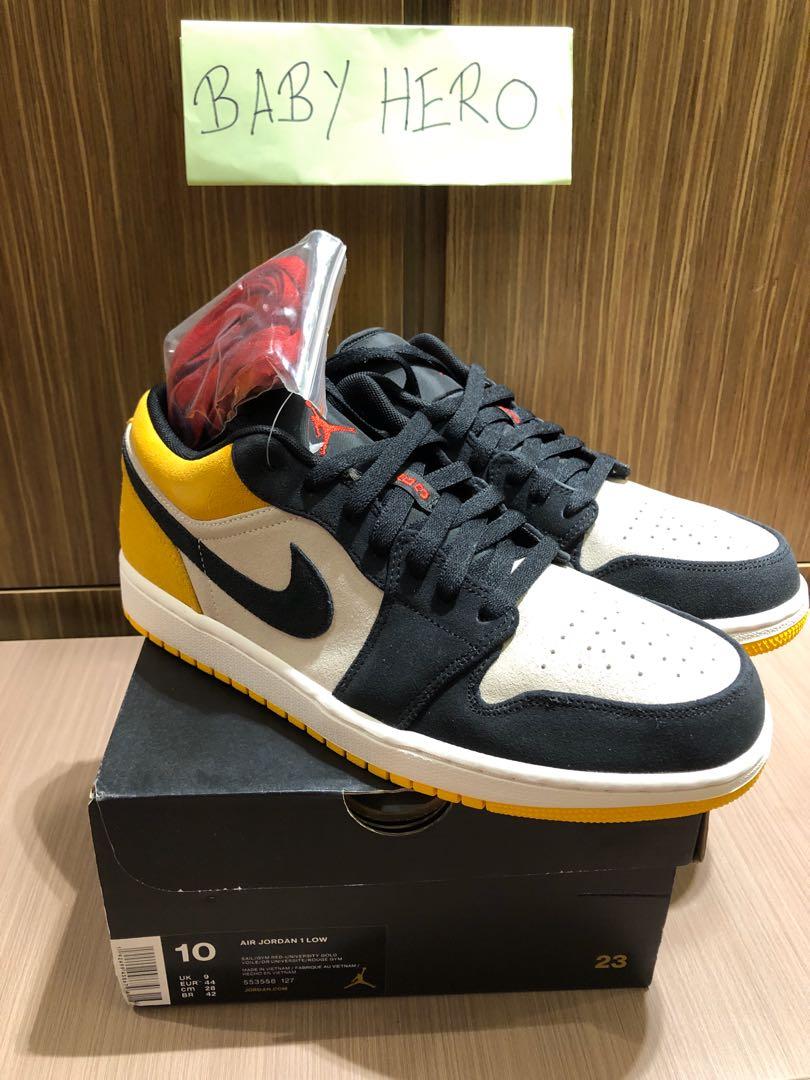 air jordan 1 low sail university gold