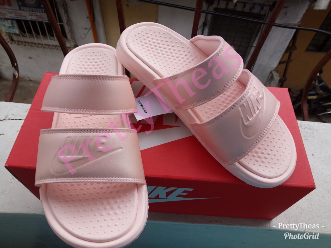 Nike benassi duo pink hot sale