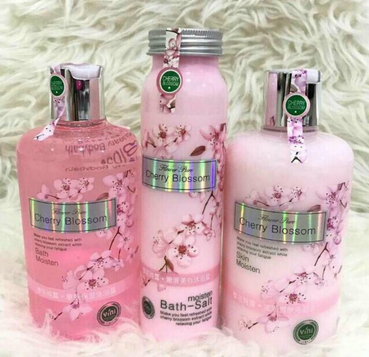 Set Mandian Cherry Blossom, Beauty & Personal Care, Bath & Body, Bath
