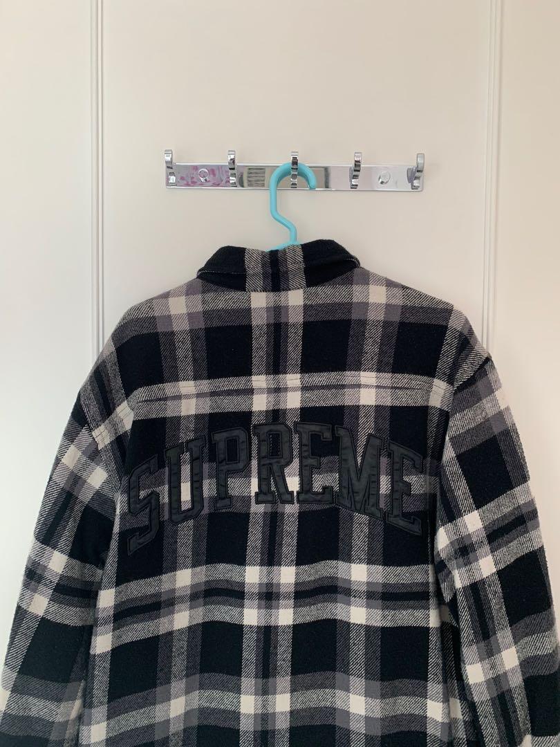 supreme quilted arc logo flannel
