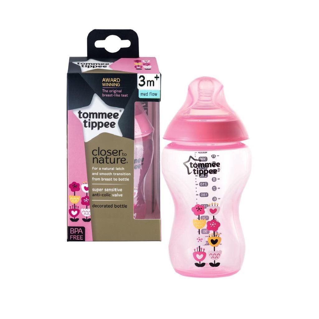 Tommee Tippee Closer To Nature Baby Bottle 12oz 340ml 3m Bpa