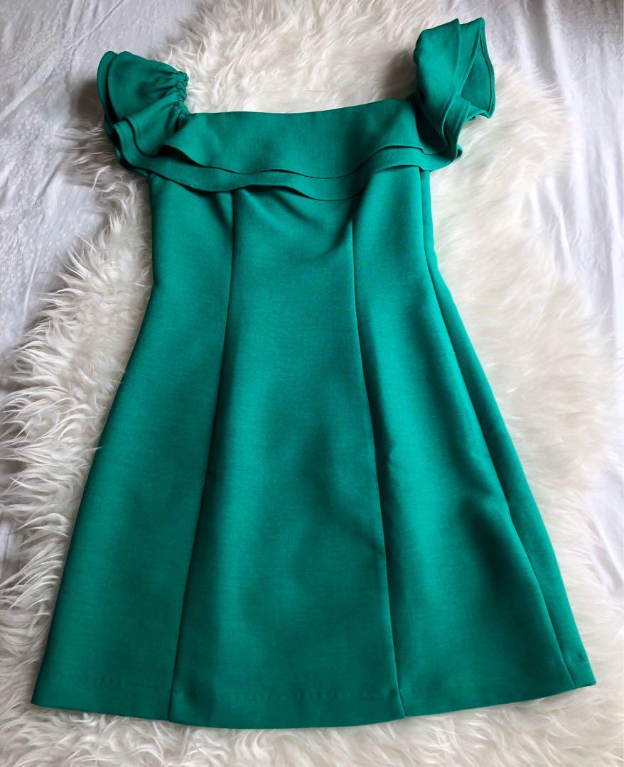 Topshop ruffle cheap bardot dress