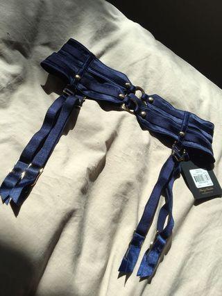 Honey Birdette Monica Navy Suspender/Belt