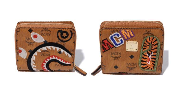 Bape x mcm shark zip wallet, Men's Fashion, Watches & Accessories 