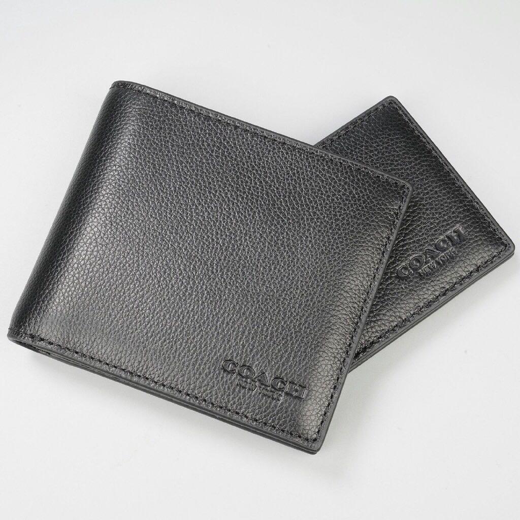 Coach compact id wallet in sport calf leather - Main Image