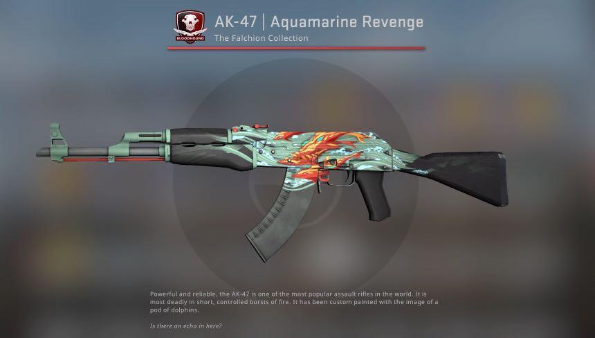 FN AK-47 aquamarine revenge, Video Gaming, Gaming Accessories, Game ...