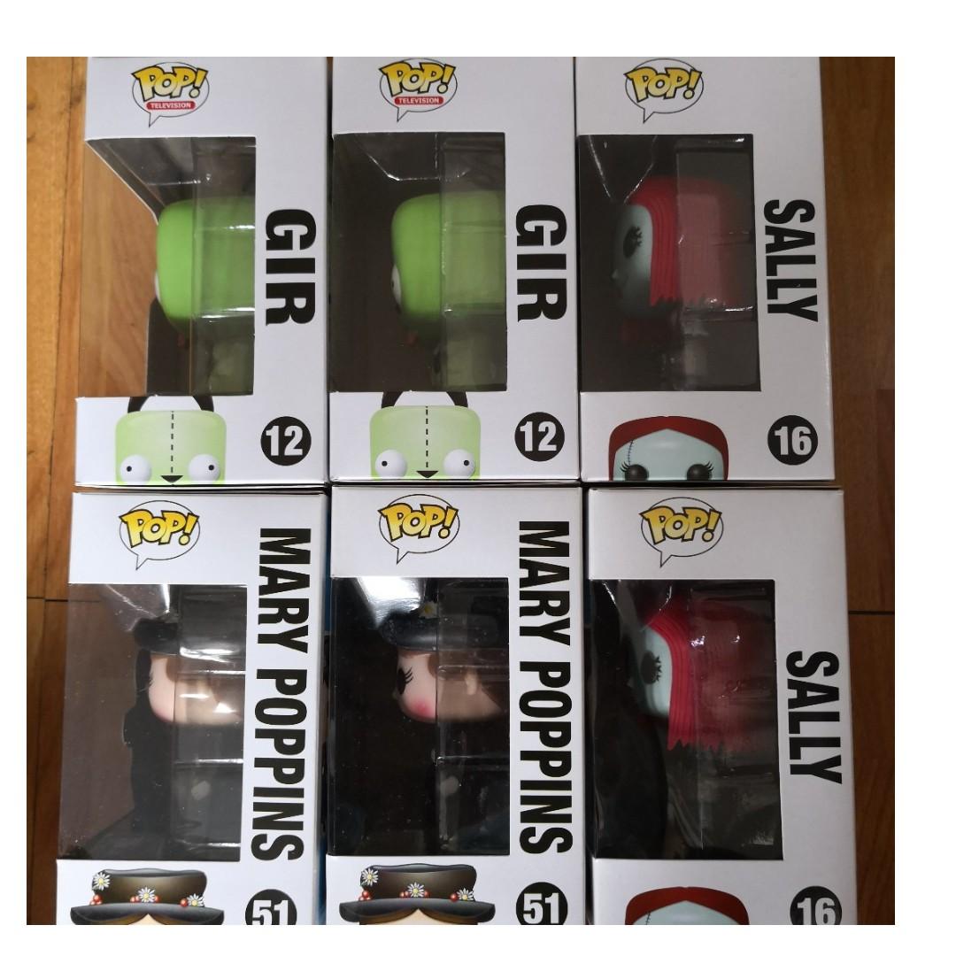 Funko Pops - Gir, Sally & Mary Poppins (Category: Designer & Blind Box Toys) located in Quezon City. Submitted by doonebringer (Listing ID 257972773, Image 2). Description: Funko Pops! Gir - 2500 PHP Sally - 400 PHP (1 left) Mary Poppins - 400 PHP Please check detailed pics for box/figure condition. Don't hesitate to PM or message for any inquiries. Thank you! :).
