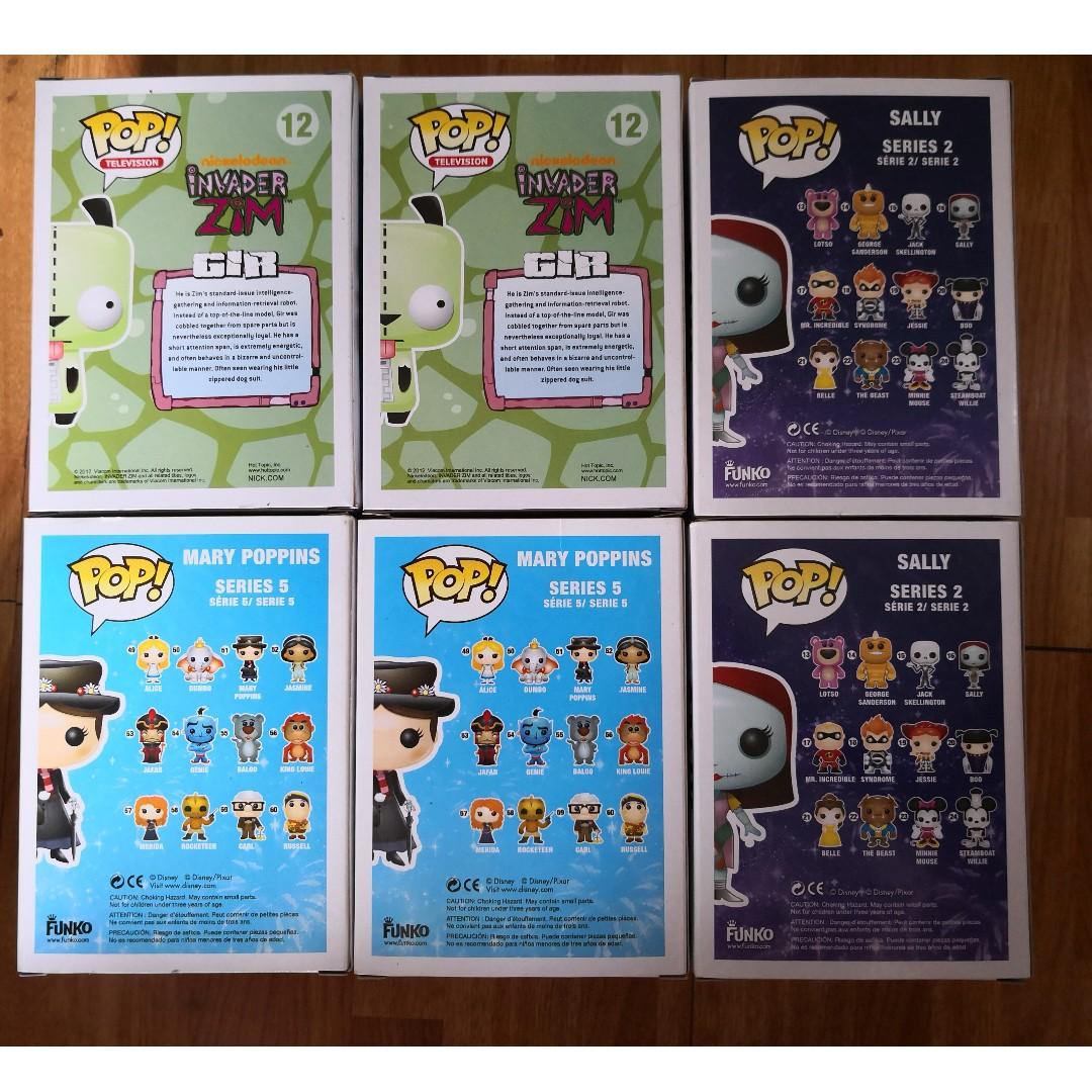 Funko Pops - Gir, Sally & Mary Poppins (Category: Designer & Blind Box Toys) located in Quezon City. Submitted by doonebringer (Listing ID 257972773, Image 3). Description: Funko Pops! Gir - 2500 PHP Sally - 400 PHP (1 left) Mary Poppins - 400 PHP Please check detailed pics for box/figure condition. Don't hesitate to PM or message for any inquiries. Thank you! :).