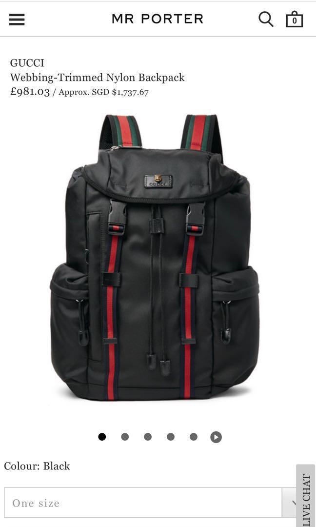 Authentic used hot sale gucci backpack