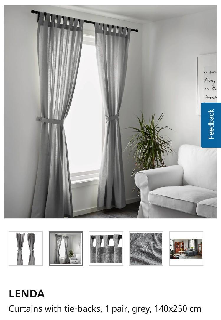 Ikea Lenda Curtains Grey Furniture Home Decor Cushions