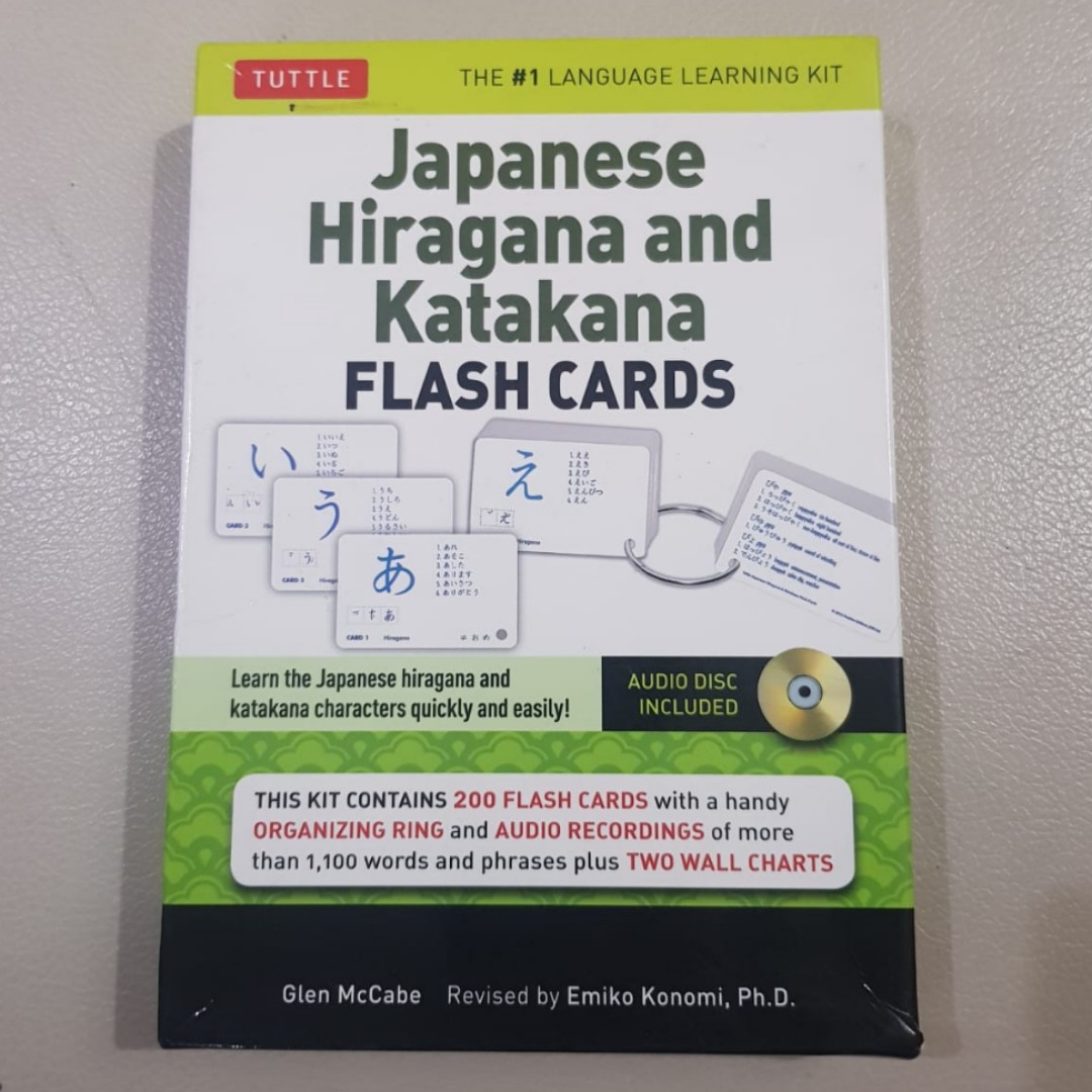 Japanese Flash Card Hiragana Katakana, Tuttle, Learning Kit, Learning