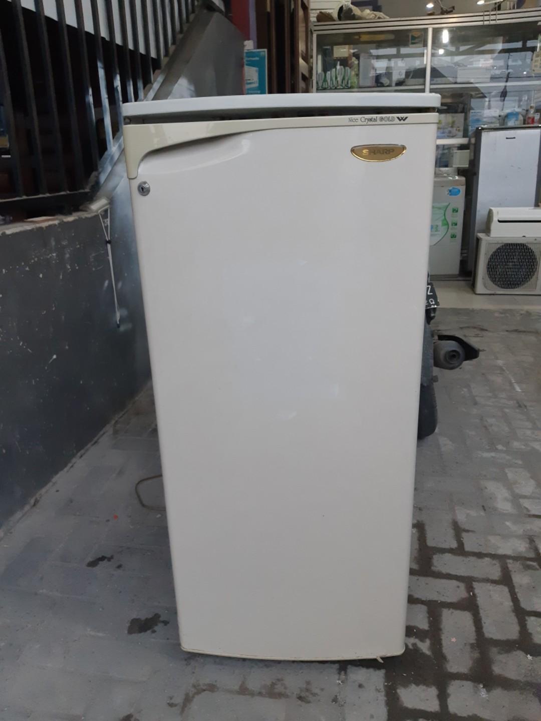 Kulkas 1 Pintu Sharp Nice Crystal Gold Double Freezer Siap Pakai