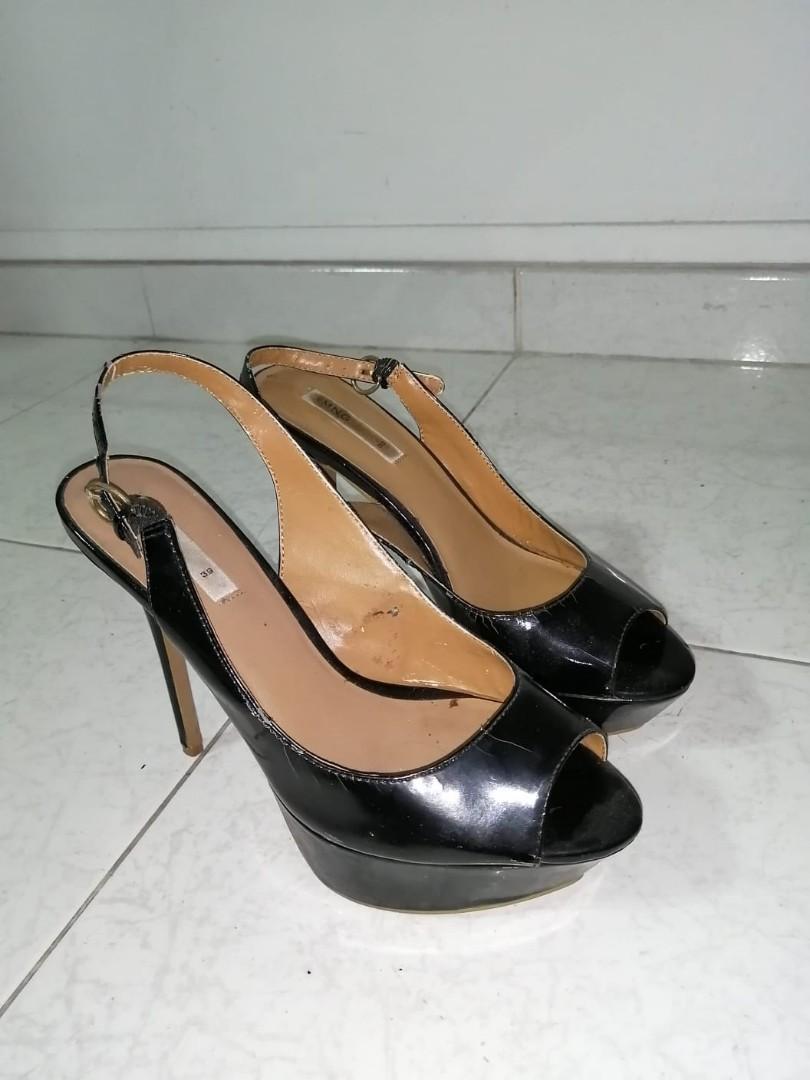 mango black heels