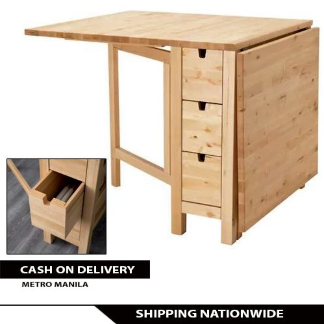 Norden Gateleg Table Folding Table Wood Table Home Furniture Furniture Fixtures Office Furniture On Carousell