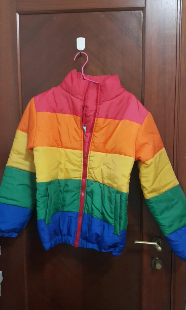 Rainbow Jacket, Women's Fashion, Coats, Jackets and Outerwear on Carousell
