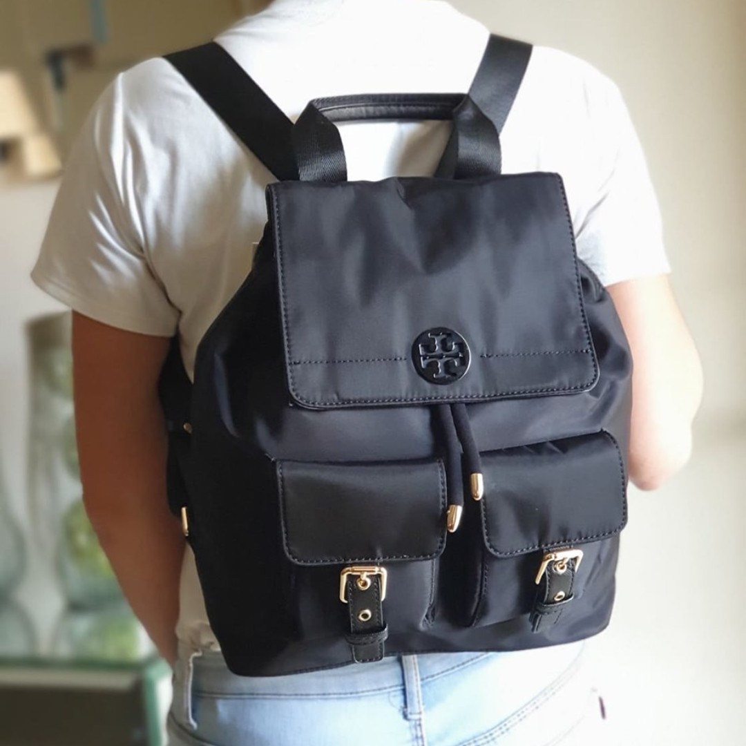 Tory Burch Quinn Nylon Backpack Black Women s Fashion Bags